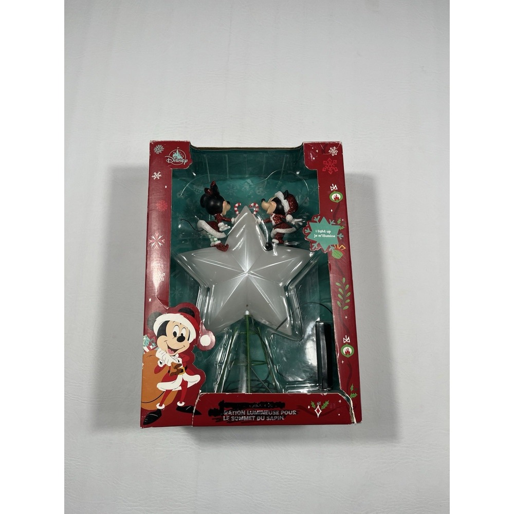 Disney Santa Mickey & Minnie Mouse Light-Up Christmas Tree Topper